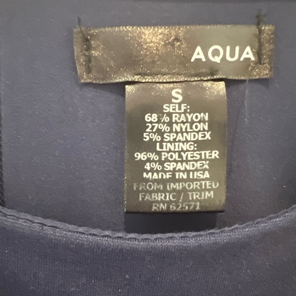 AQUA Navy Blue Scallop Halter Dress - Picture 3 of 3